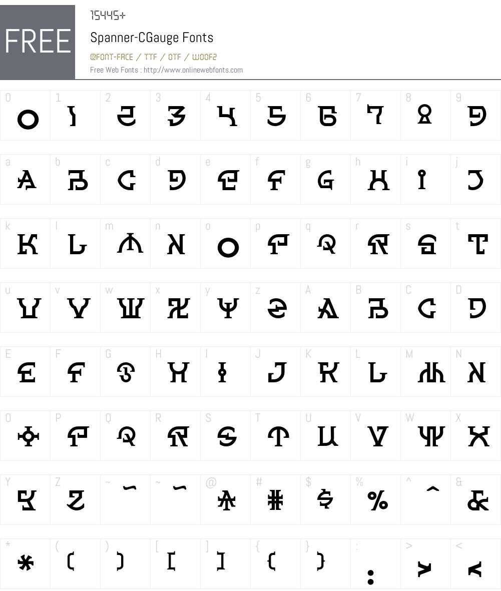 Spanner Font Screenshots