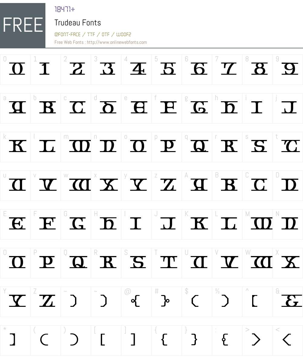 Trudeau Font Screenshots