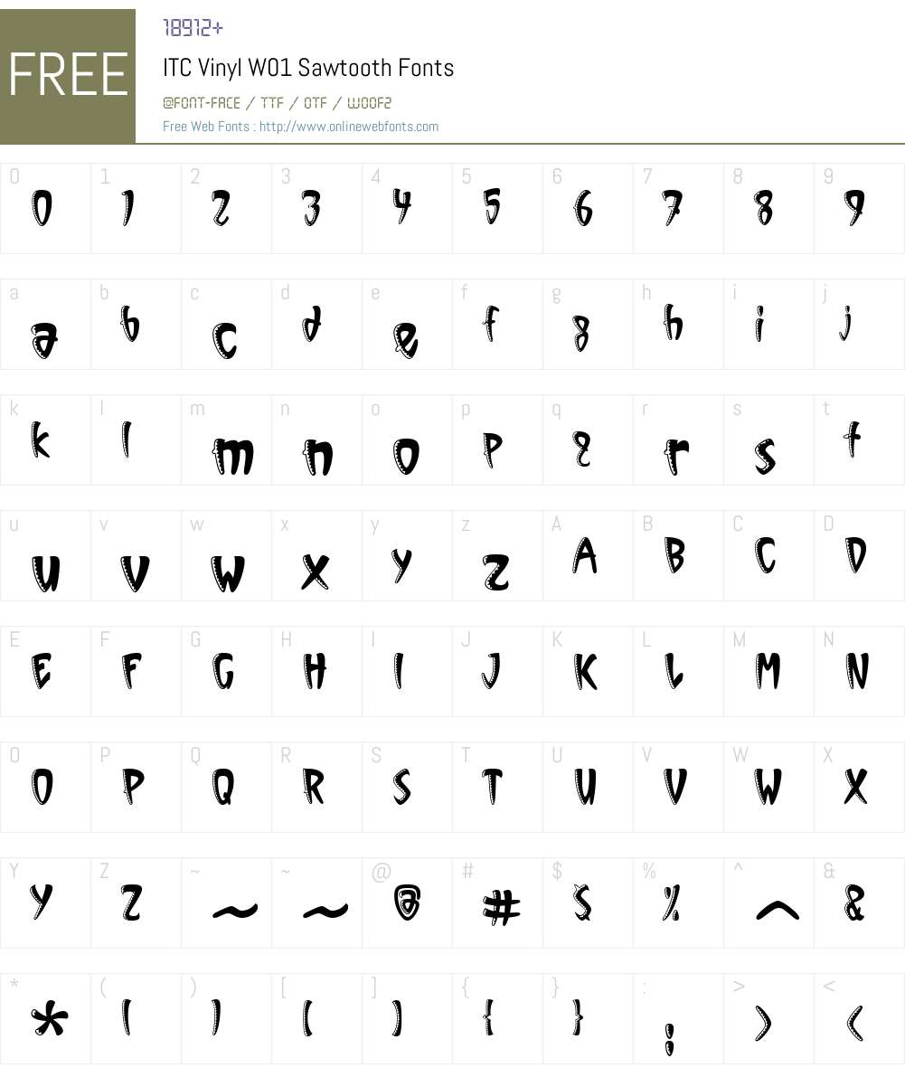 ITCVinylW01-Sawtooth Font Screenshots