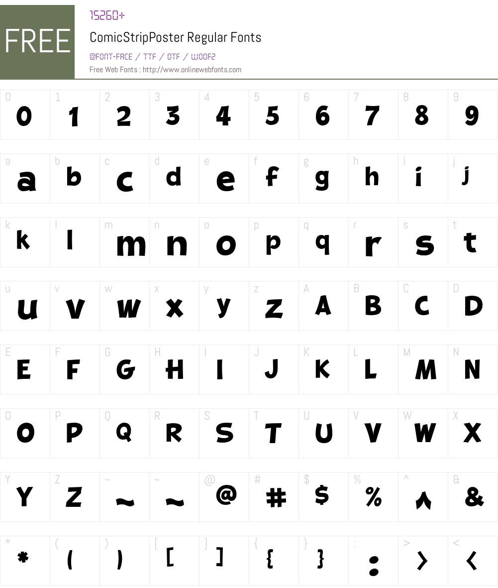 ComicStripPoster Font Screenshots