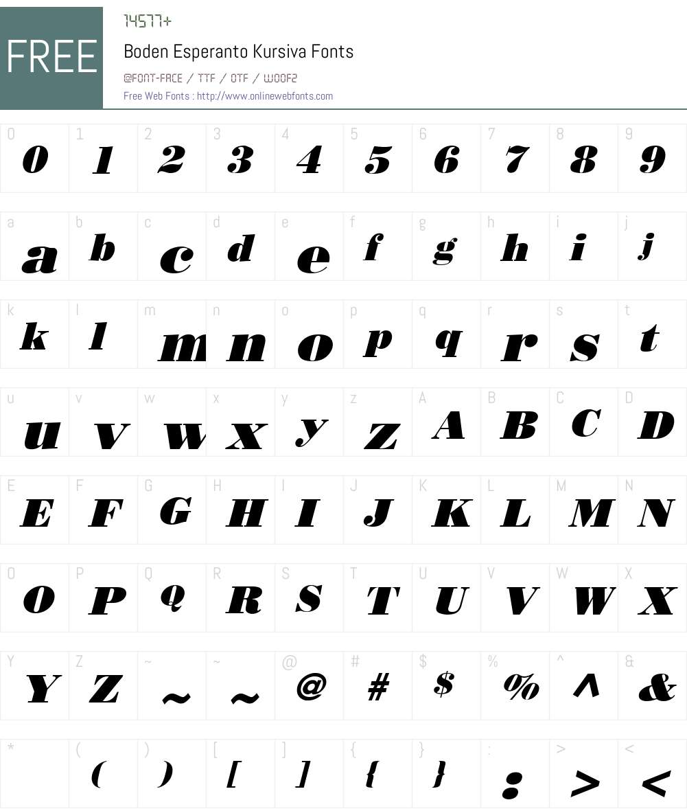 Boden Esperanto Font Screenshots