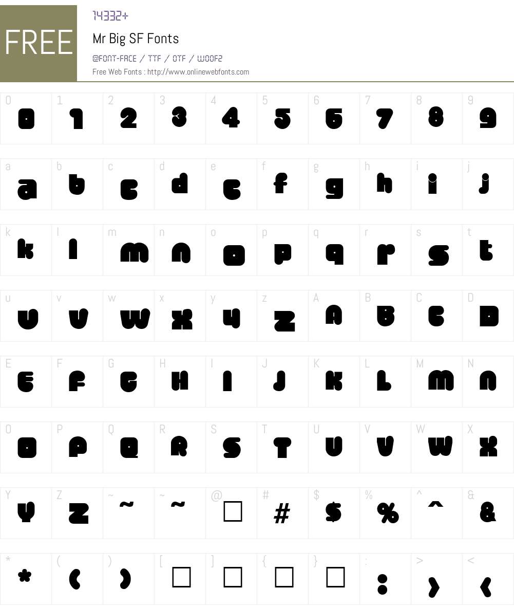 Mr Big SF Font Screenshots