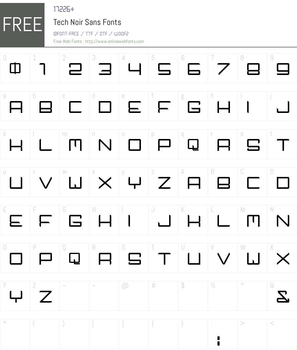 Tech Noir Font Screenshots