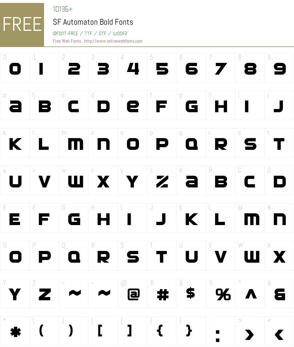 SF Automaton Font Screenshots