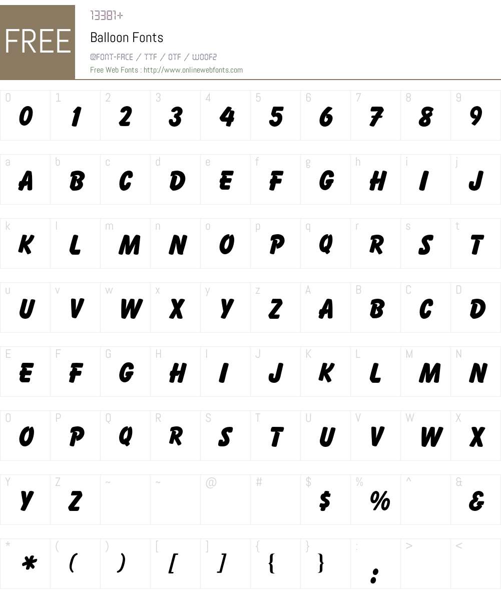 Balloon BQ Font Screenshots