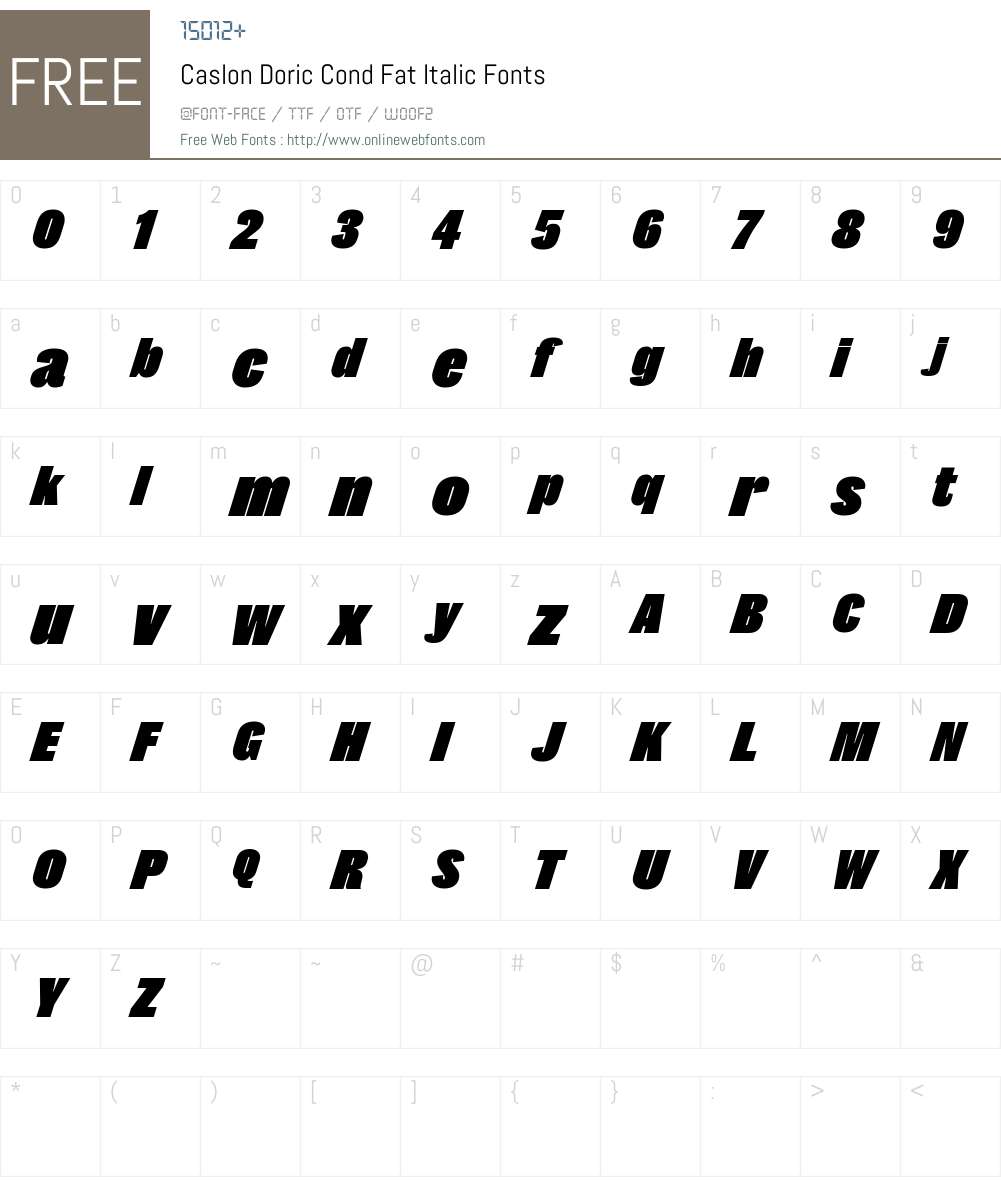 Caslon Doric Cond Fat Font Screenshots