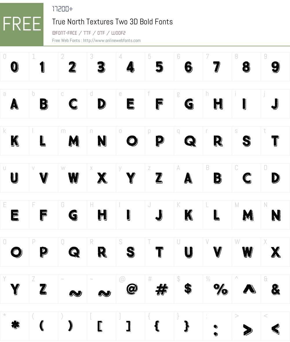 TrueNorthTexturesTwo3D-Bold Font Screenshots