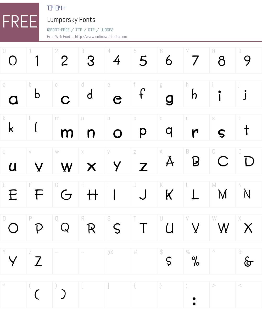 Lumparsky Font Screenshots
