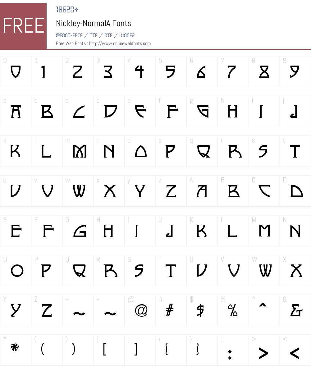 Nickley-NormalA Font Screenshots