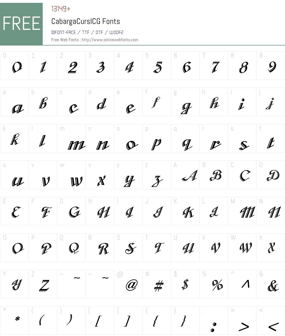 CabargaCursICG Font Screenshots
