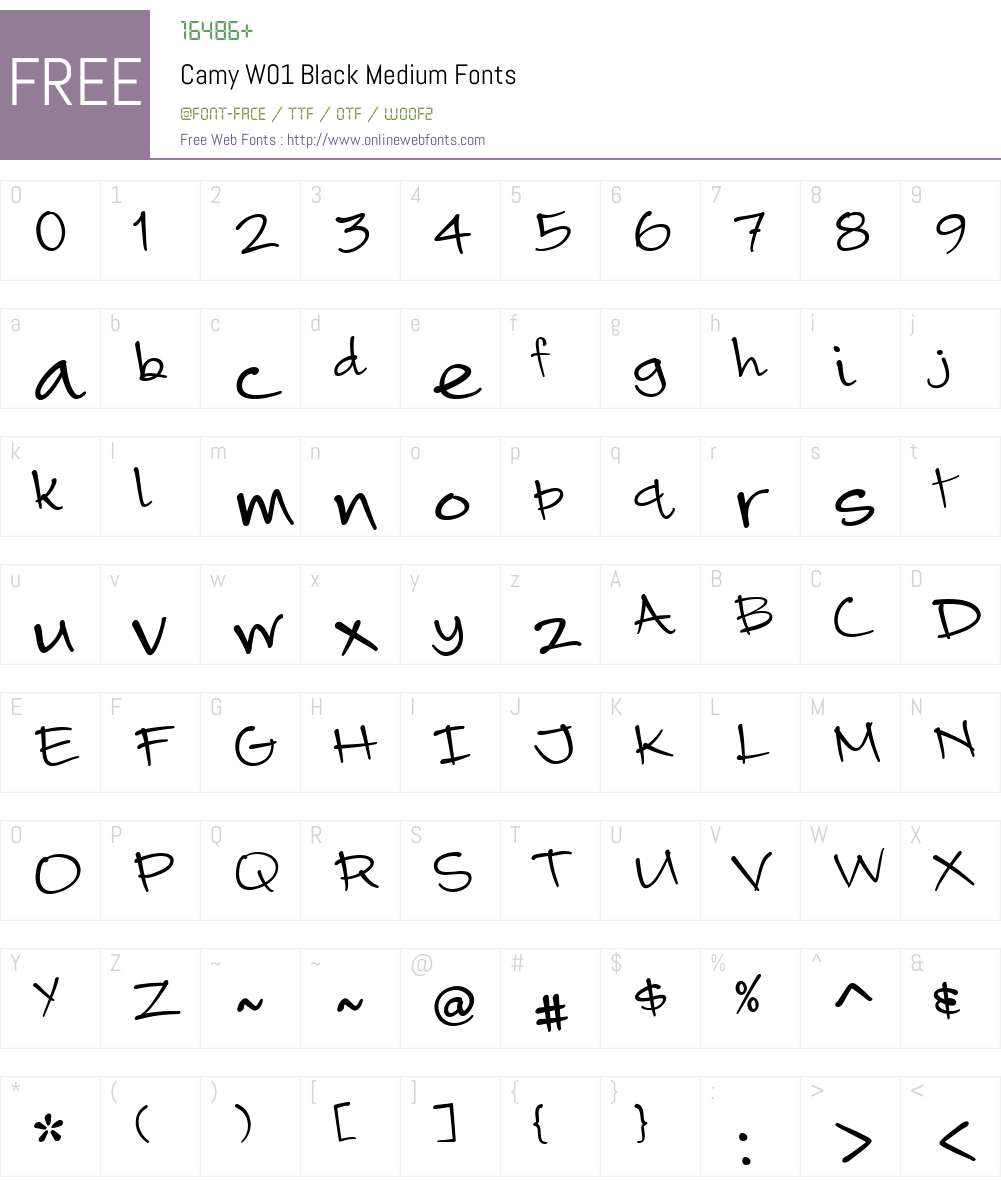 CamyW01-BlackMedium Font Screenshots