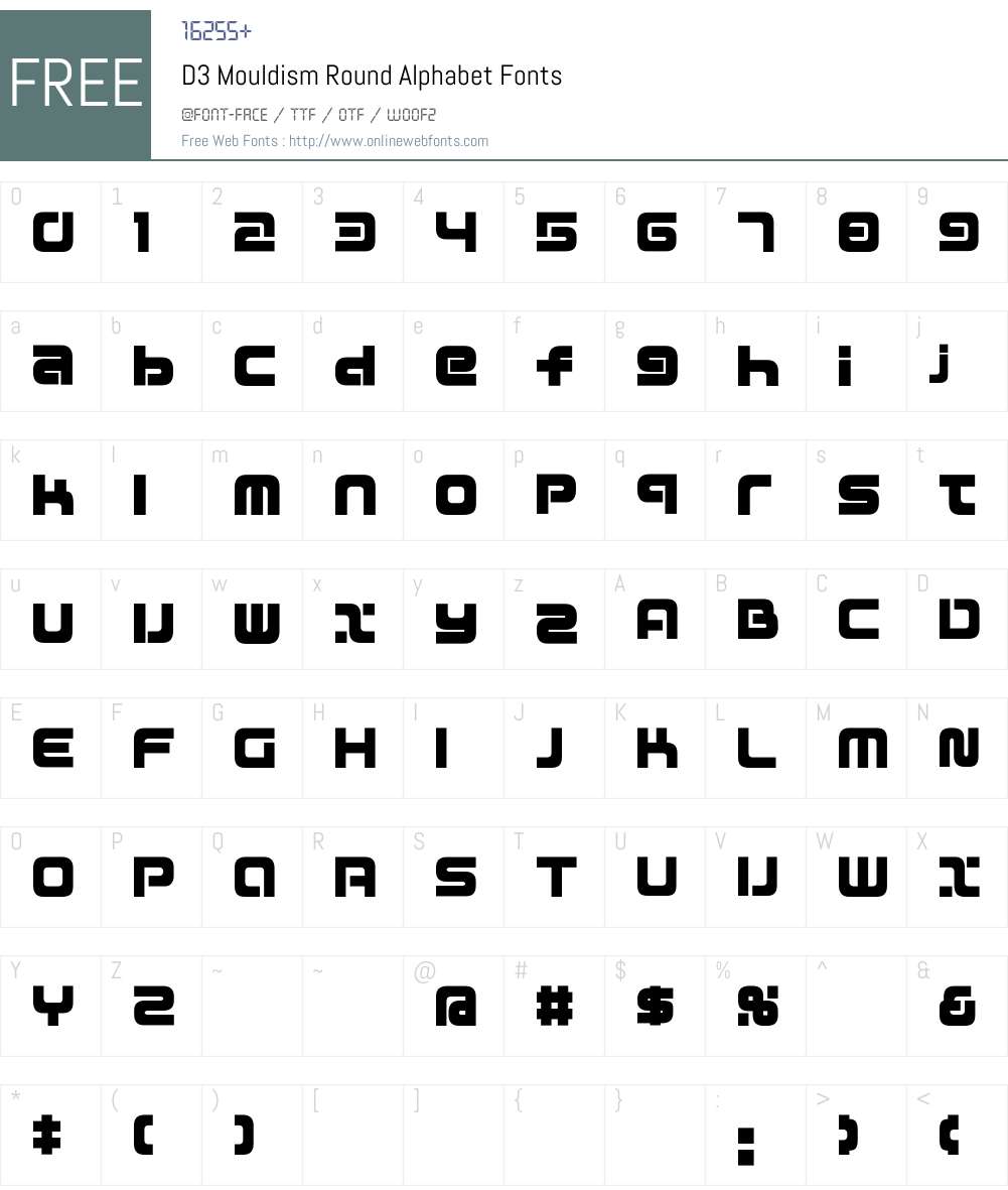 D3 Mouldism Round Alphabet Font Screenshots