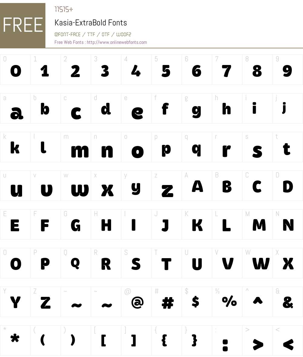 Kasia-ExtraBold Font Screenshots