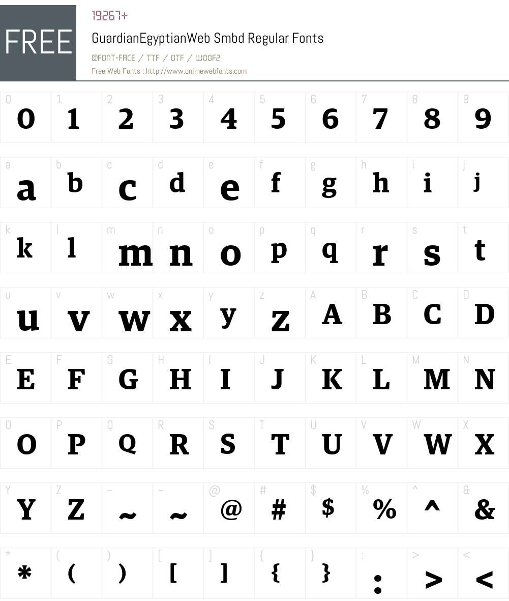 GuardianEgyptianWeb Smbd Font Screenshots