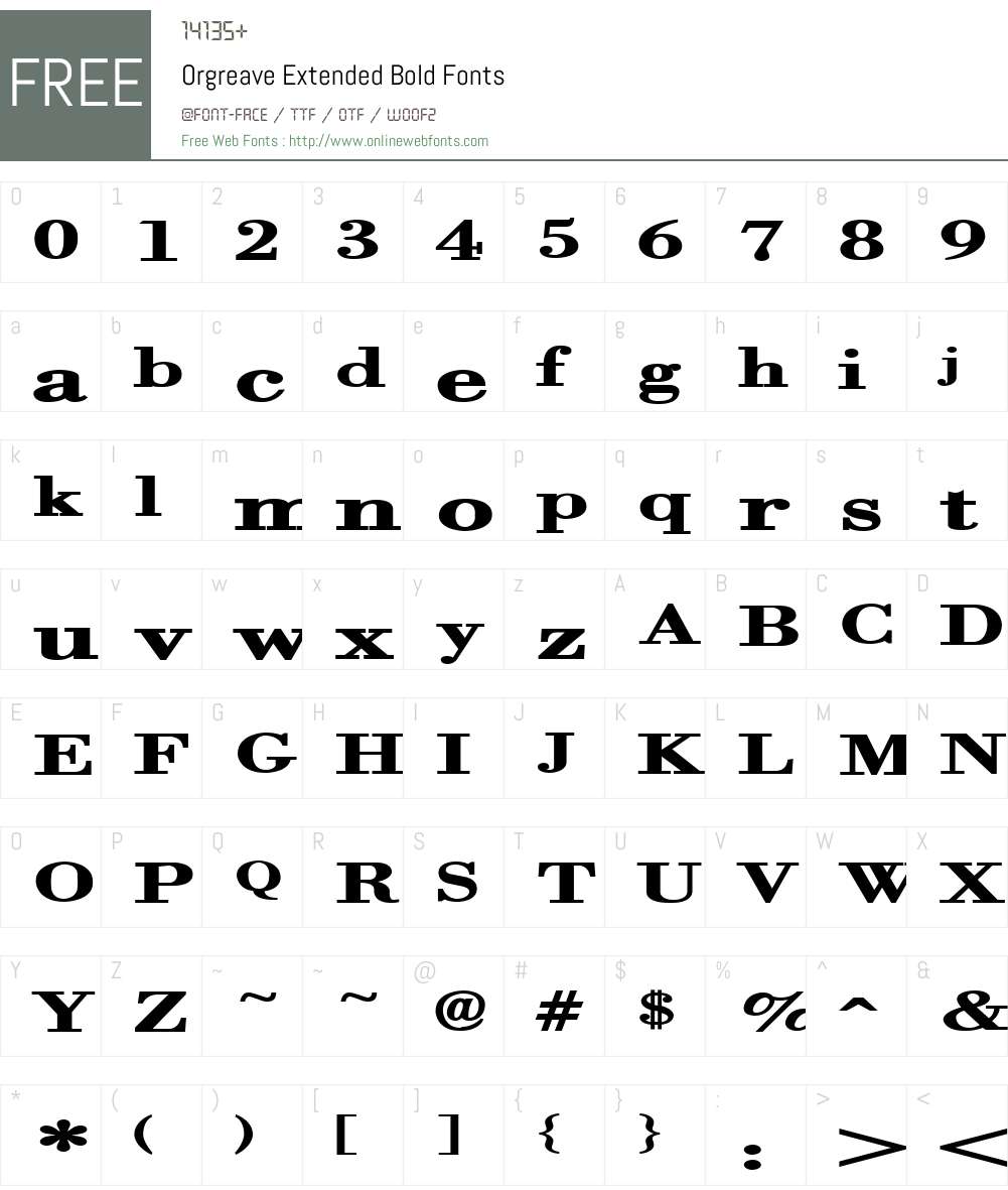 Orgreave Extended Font Screenshots