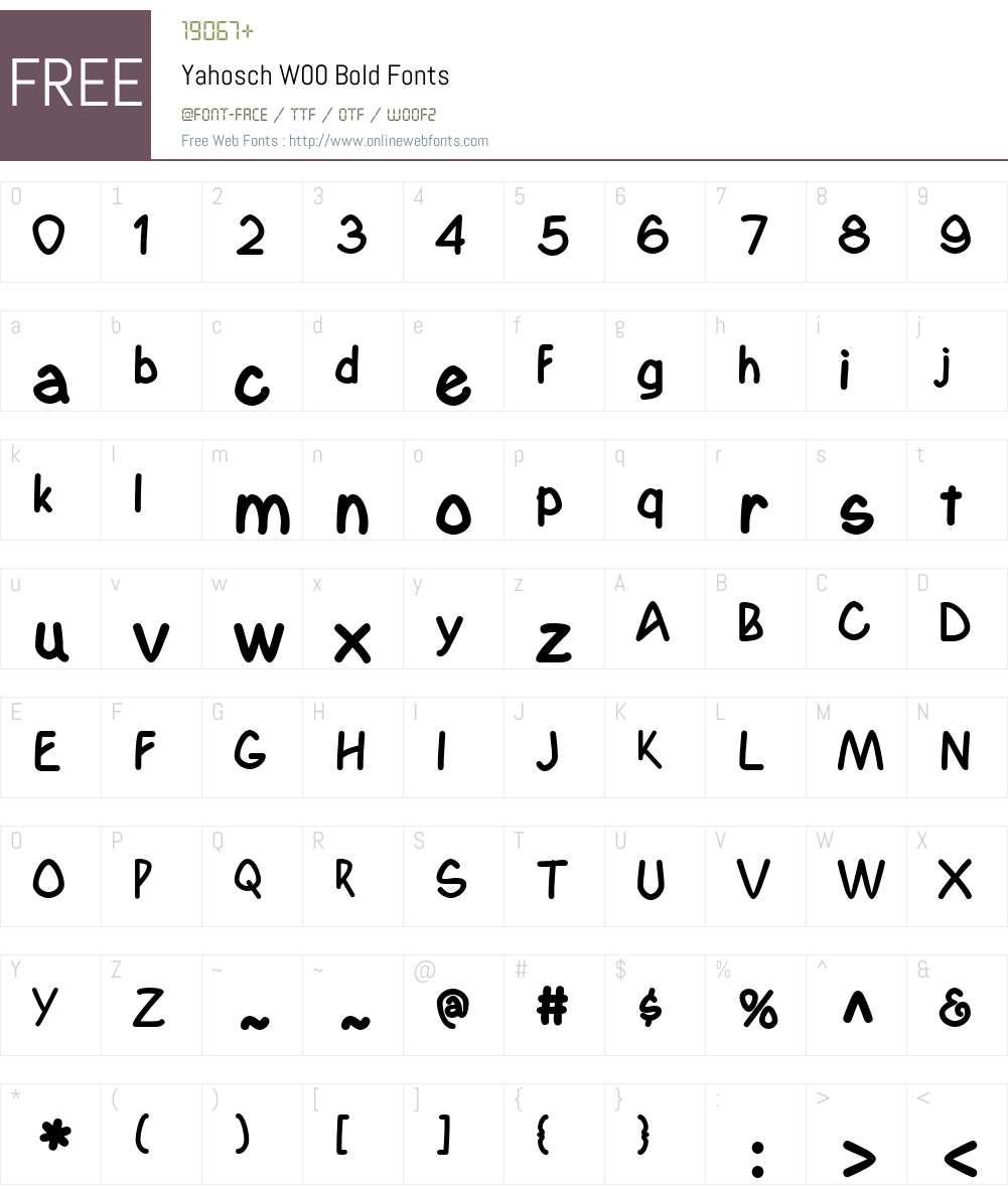 YahoschW00-Bold Font Screenshots