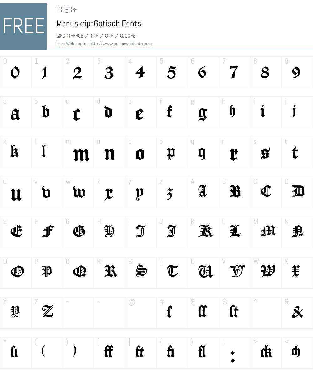 ManuskriptGotisch Font Screenshots
