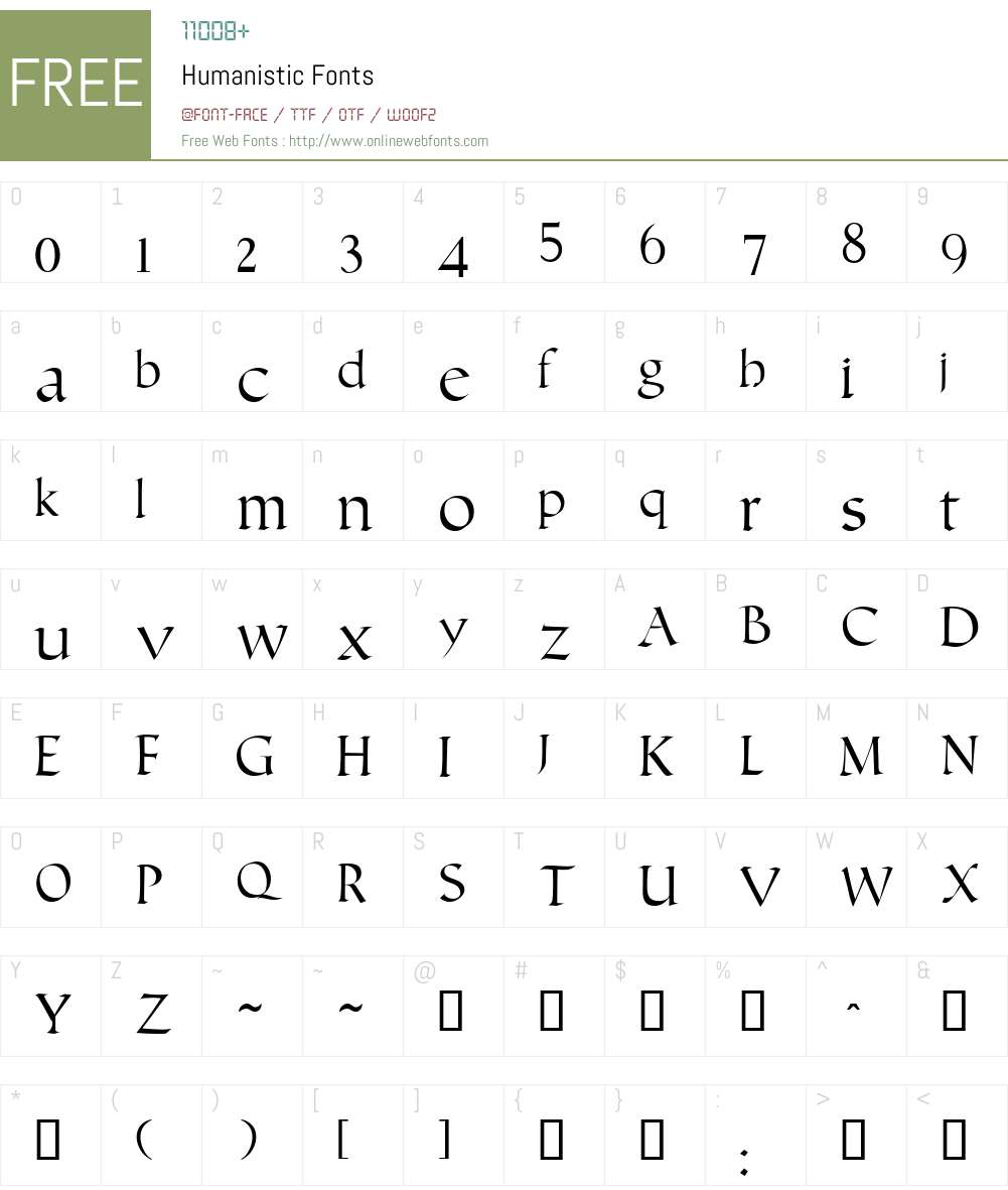 Humanistic Font Screenshots