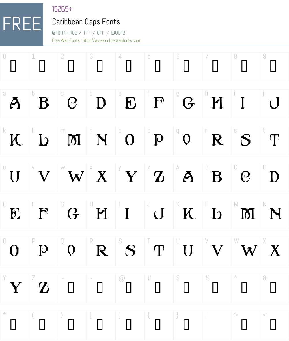 Caribbean Caps Font Screenshots