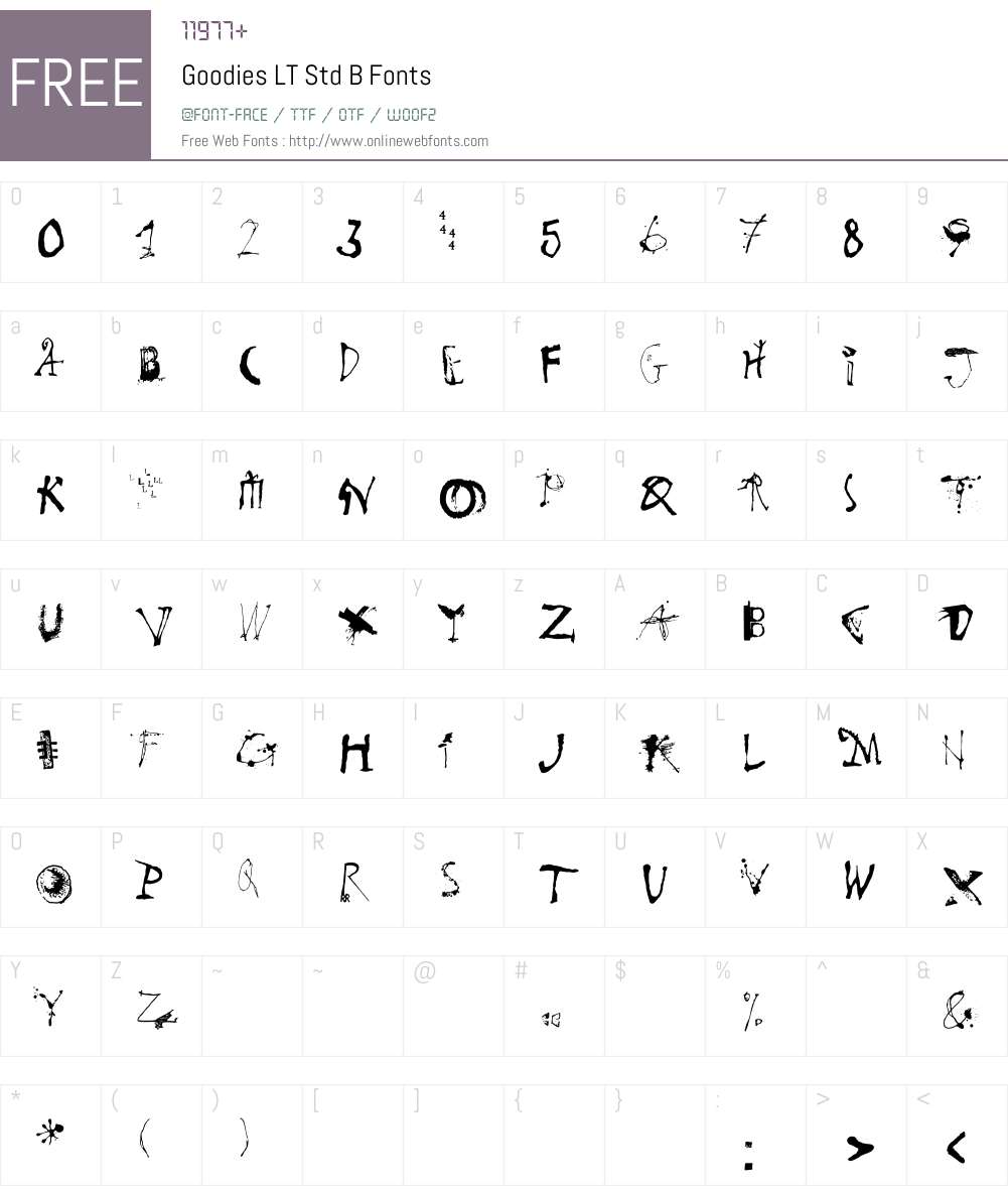 Goodies LT Std B Font Screenshots
