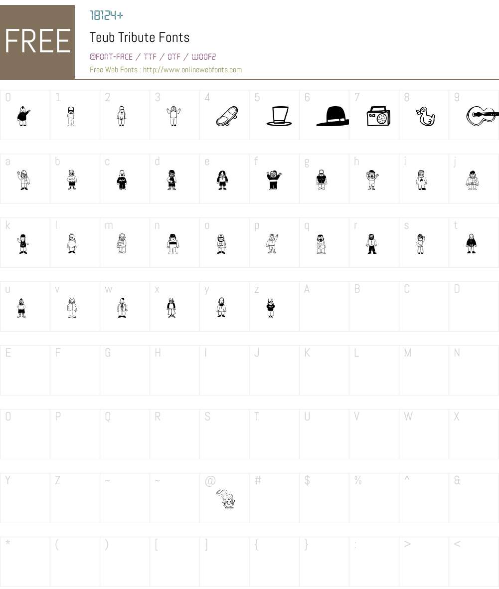 Teub Tribute Font Screenshots