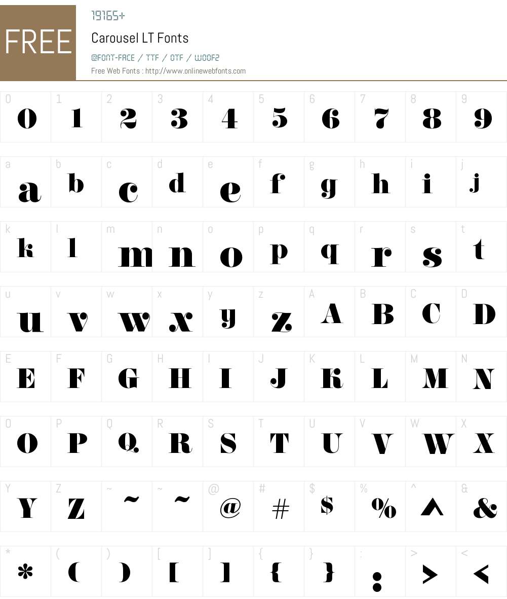 CarouselLT Font Screenshots