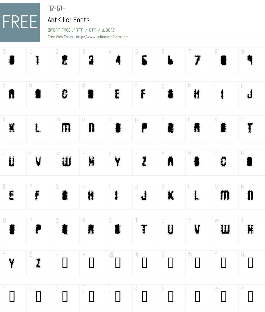 AntKiller Font Screenshots