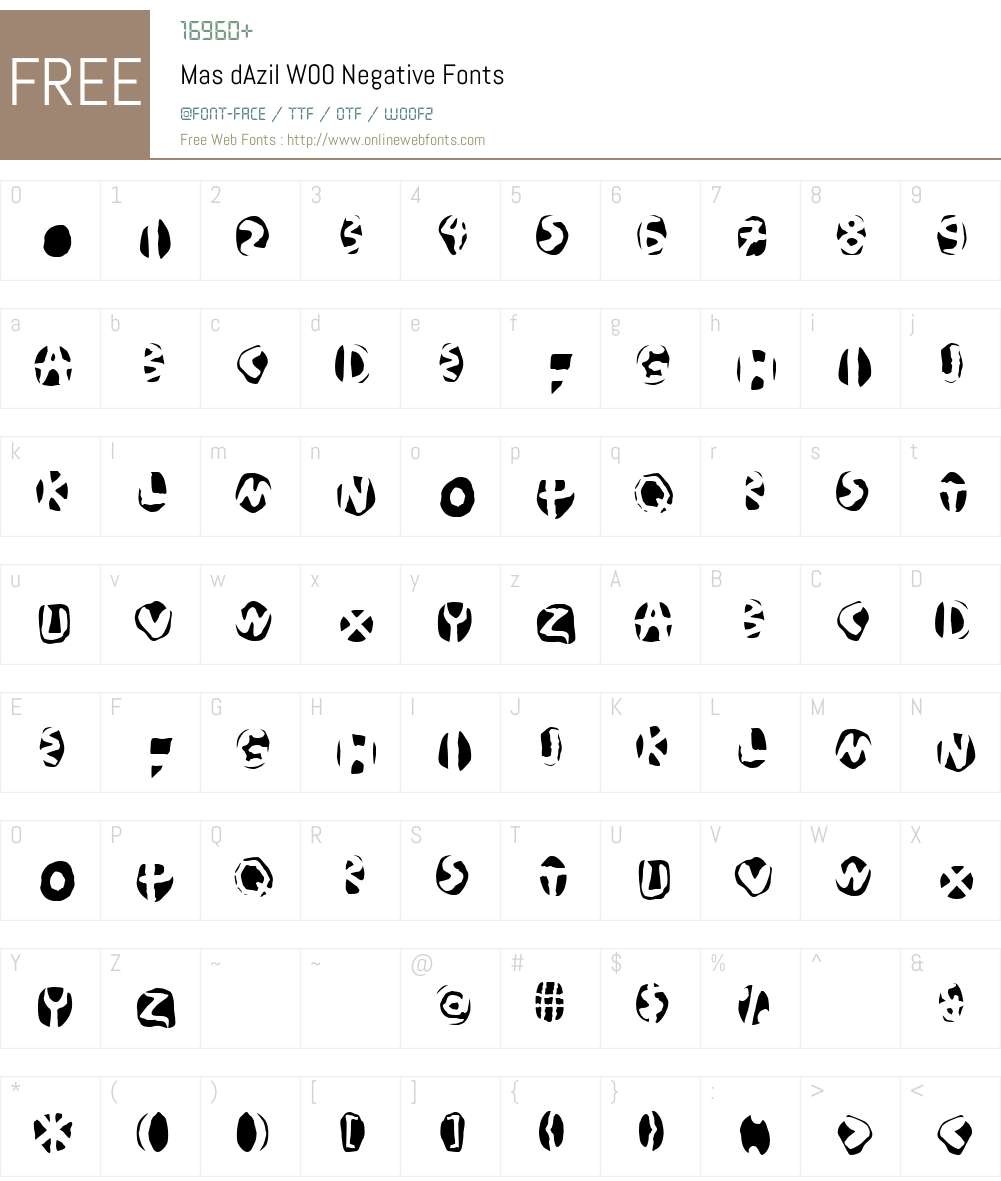 MasdAzilW00-Negative Font Screenshots