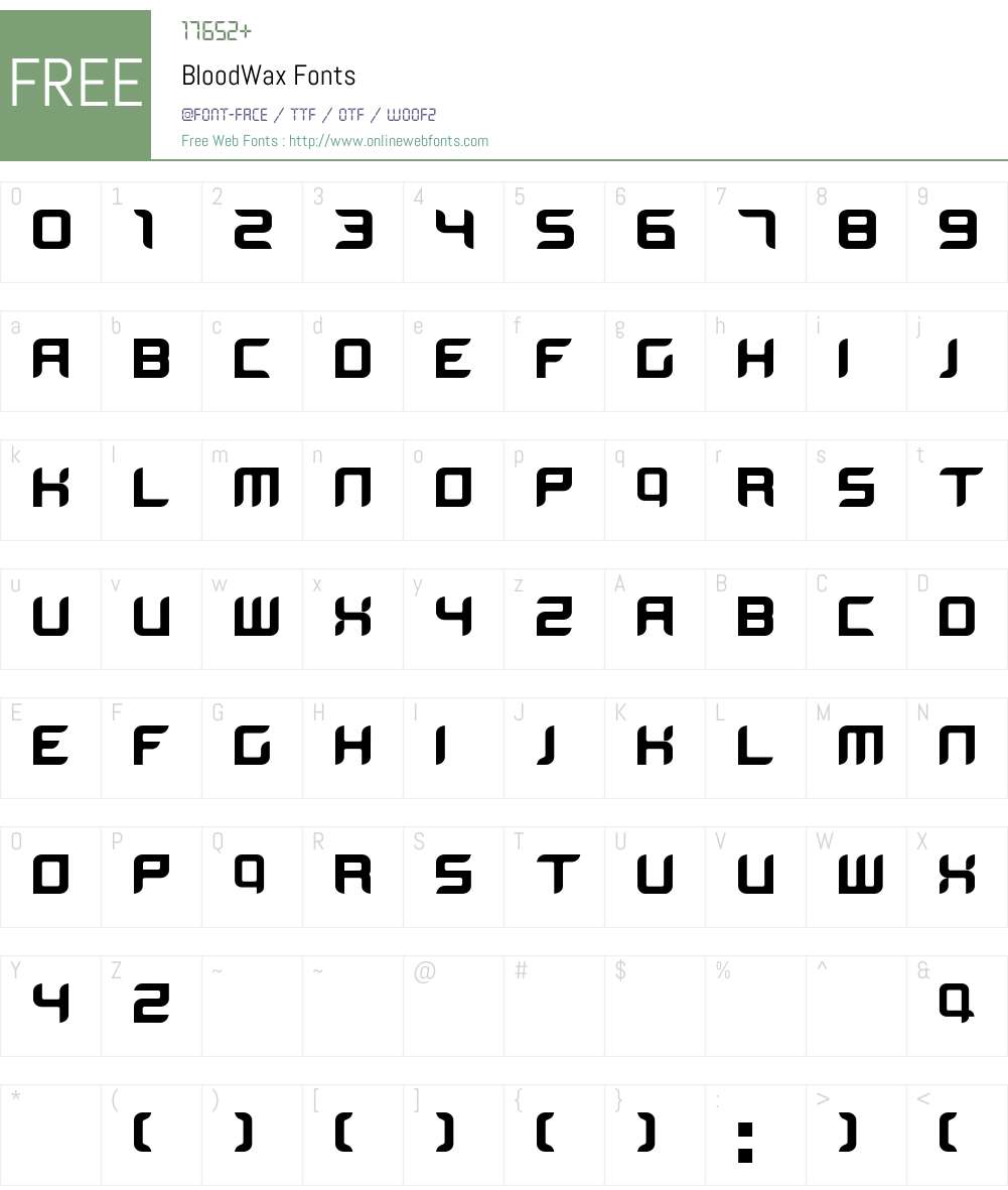 BloodWax Font Screenshots