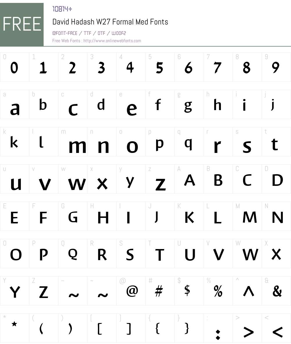 DavidHadashW27Formal-Med Font Screenshots