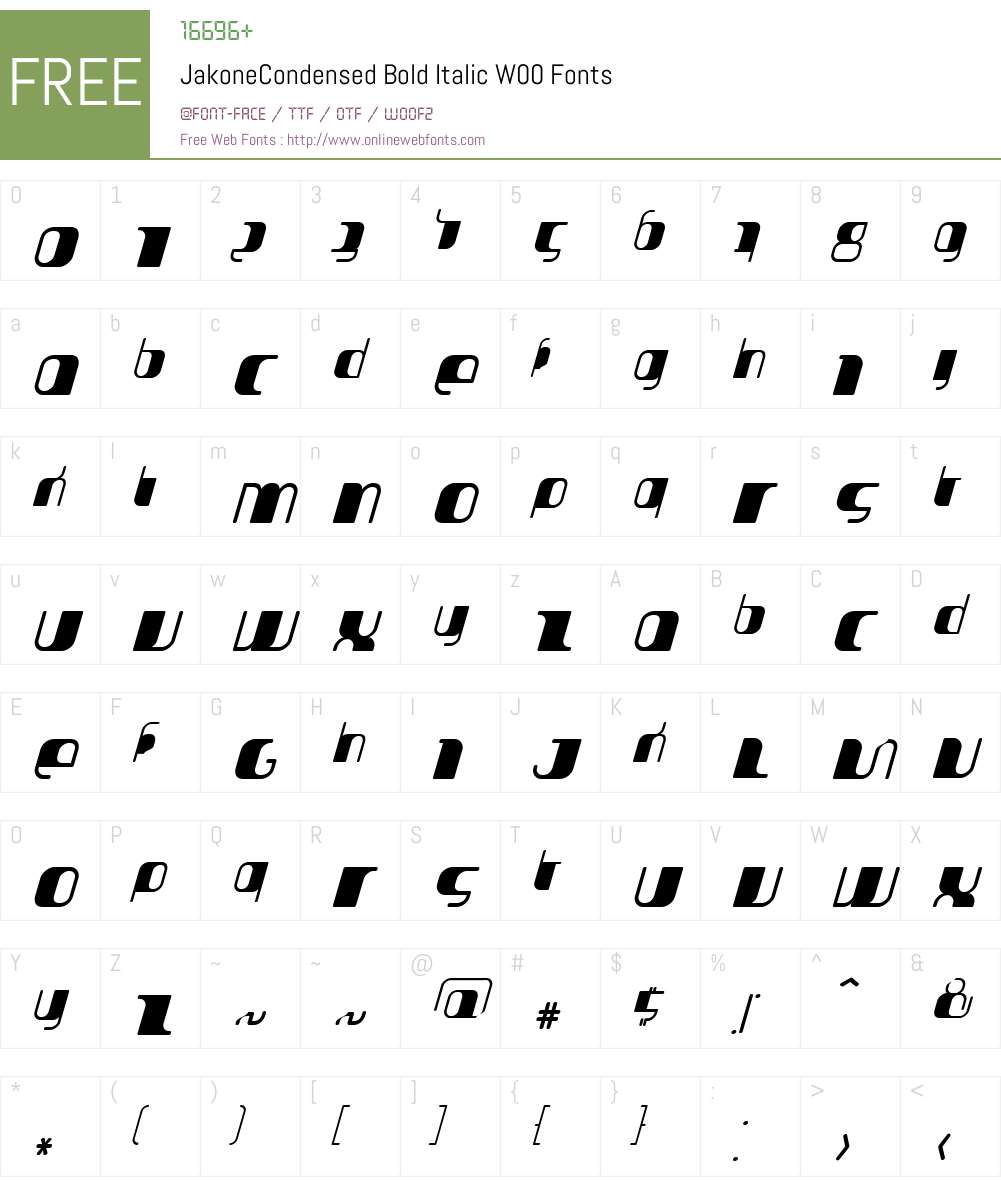 Jakone Font Screenshots