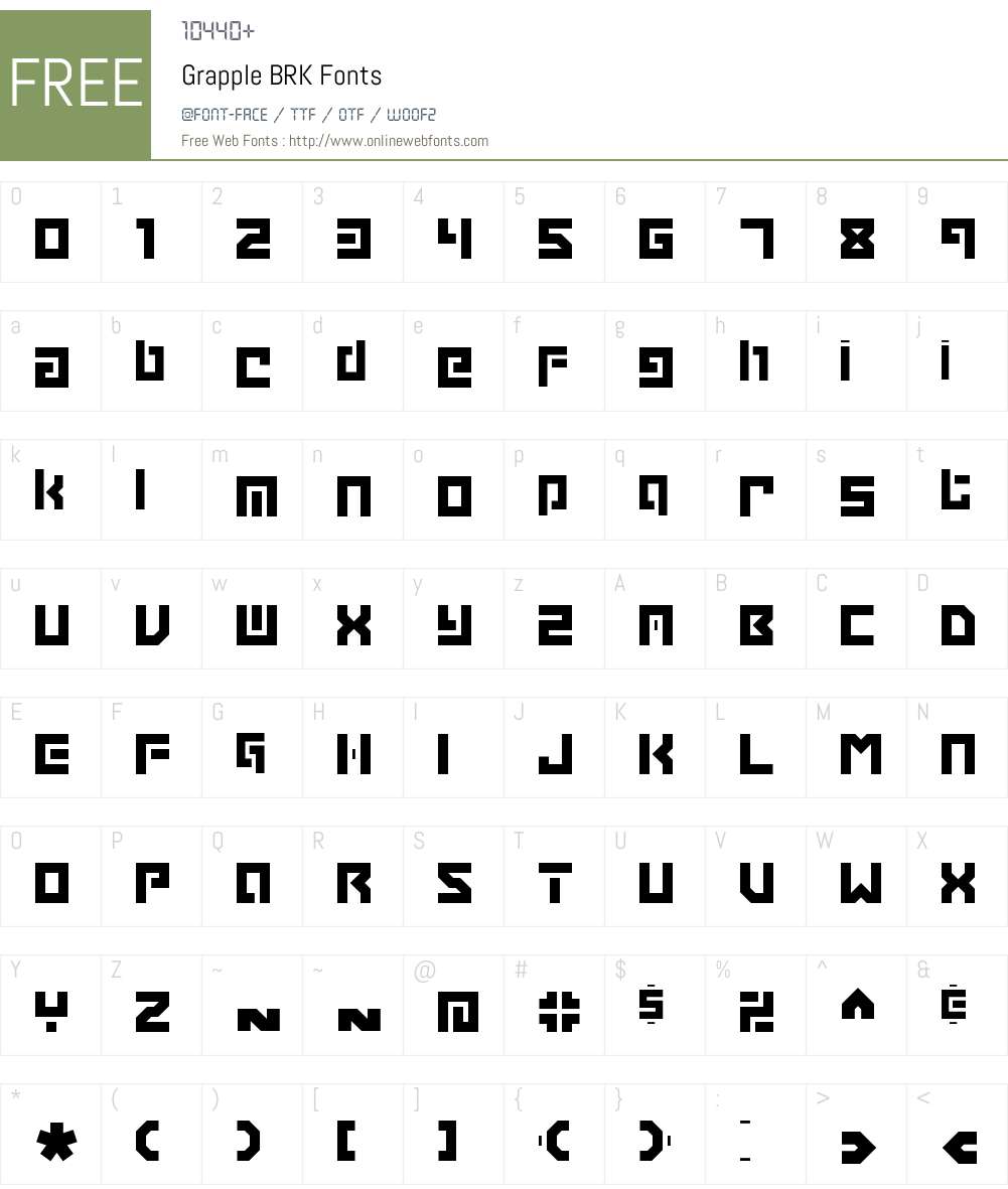 Grapple BRK Font Screenshots