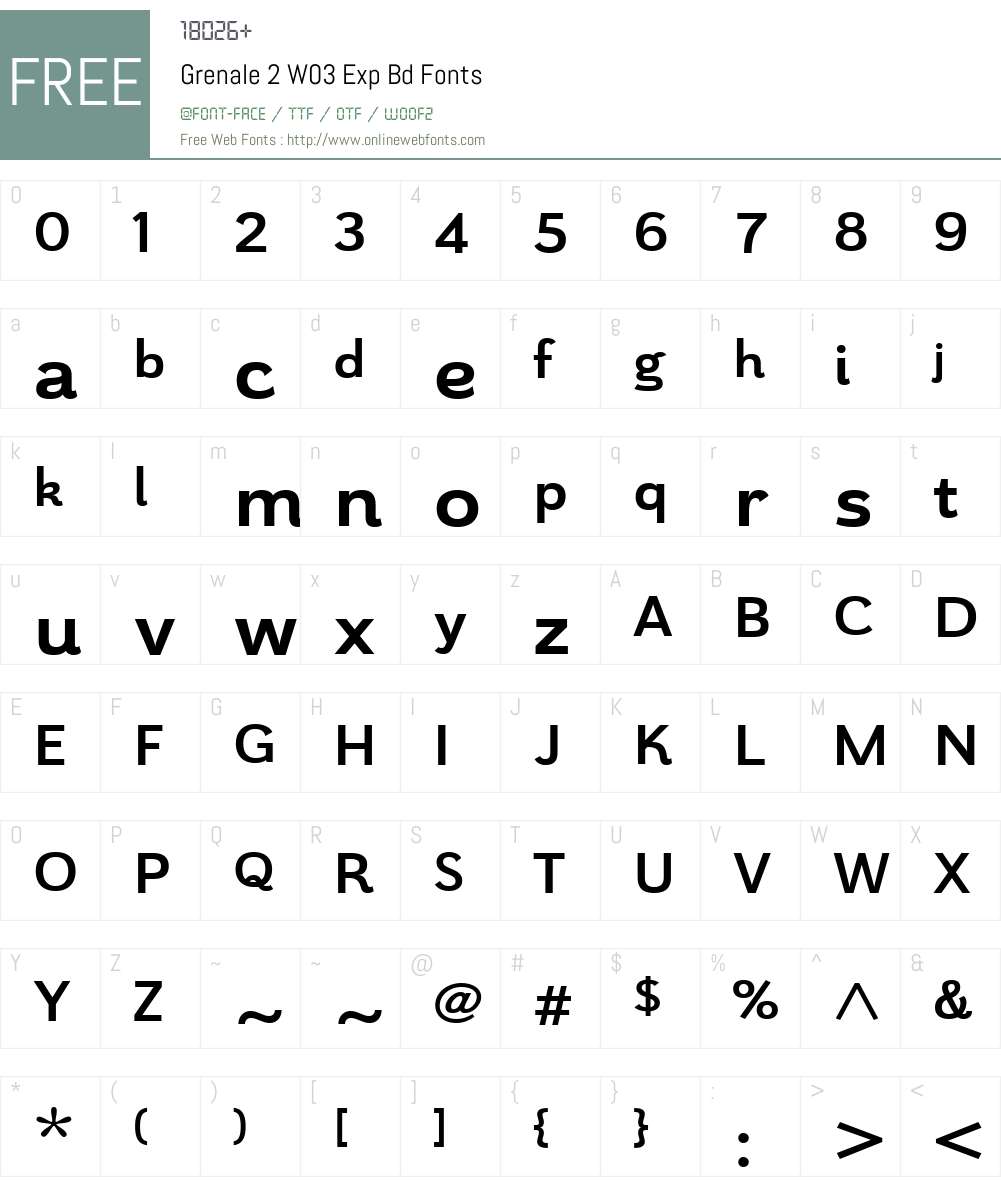 Grenale2W03-ExpBd Font Screenshots