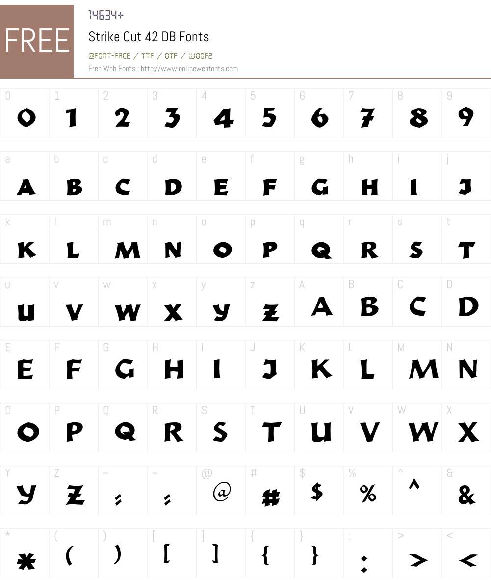 Strike Out 42 DB Font Screenshots
