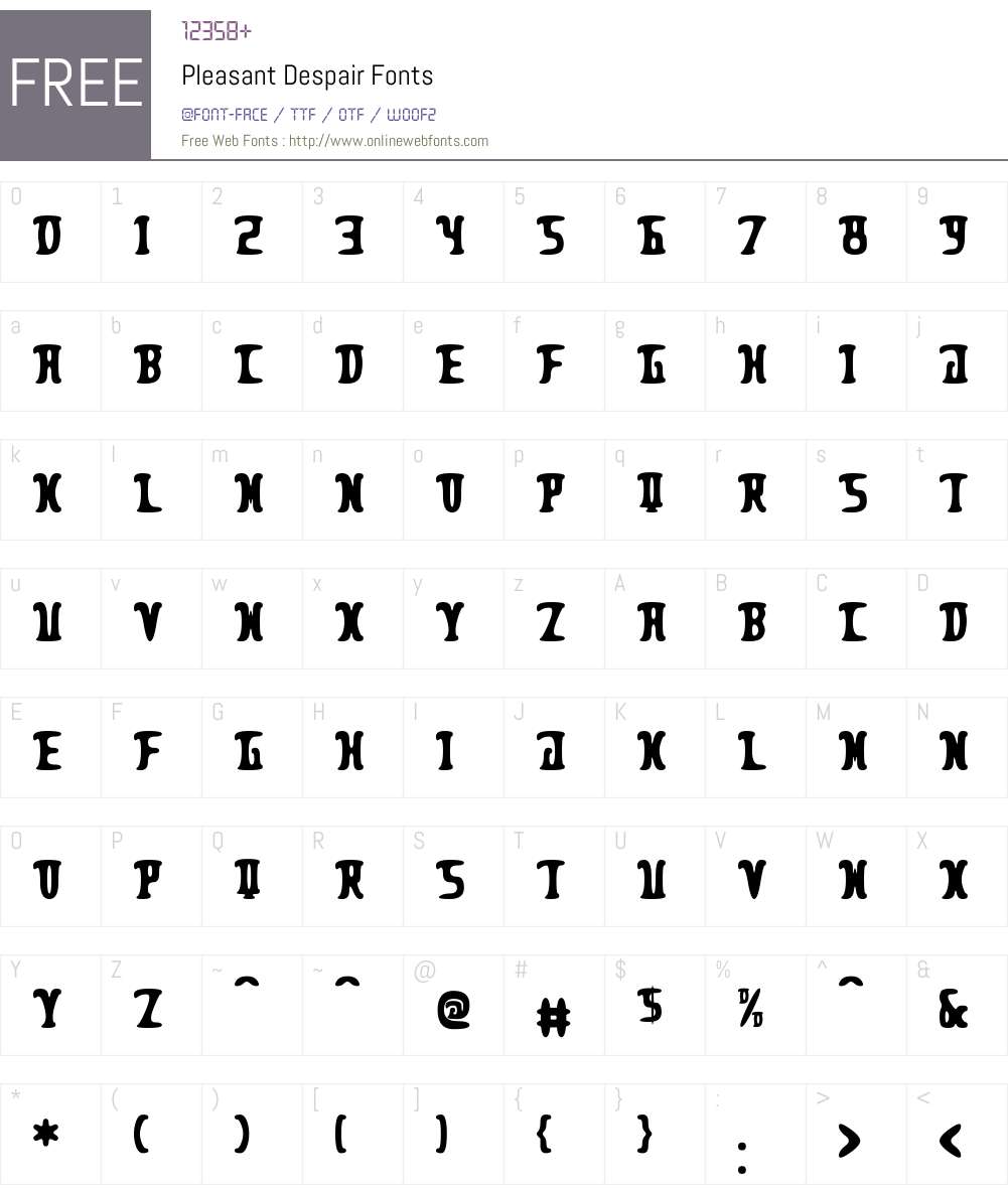 Pleasant Despair Font Screenshots