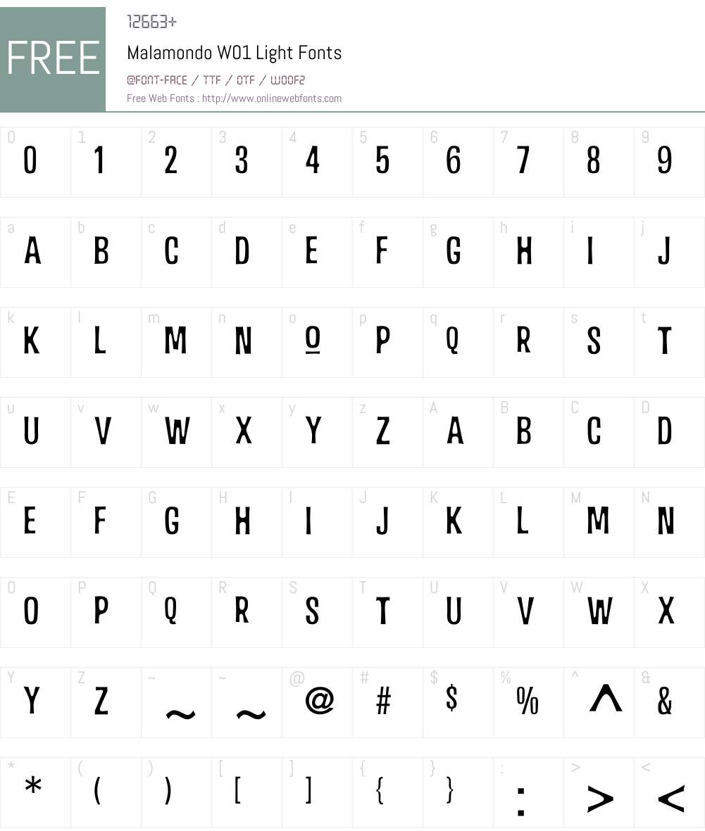 MalamondoW01-Light Font Screenshots