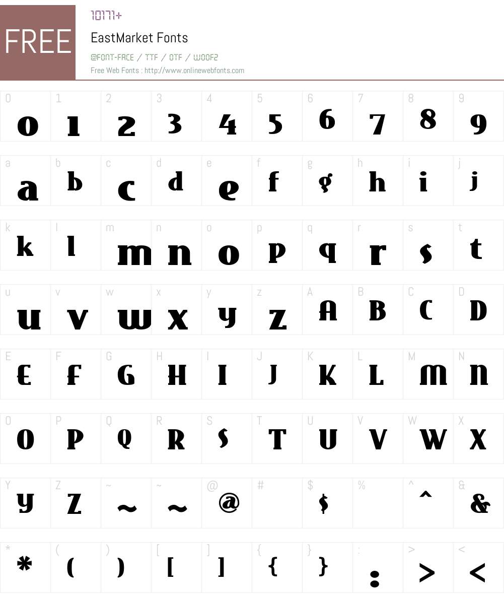 EastMarket Font Screenshots