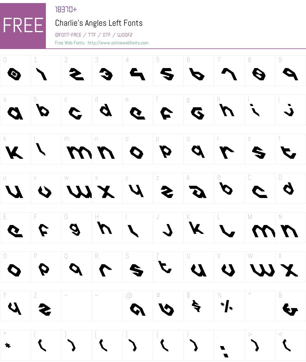 Charlie's Angles Left Font Screenshots