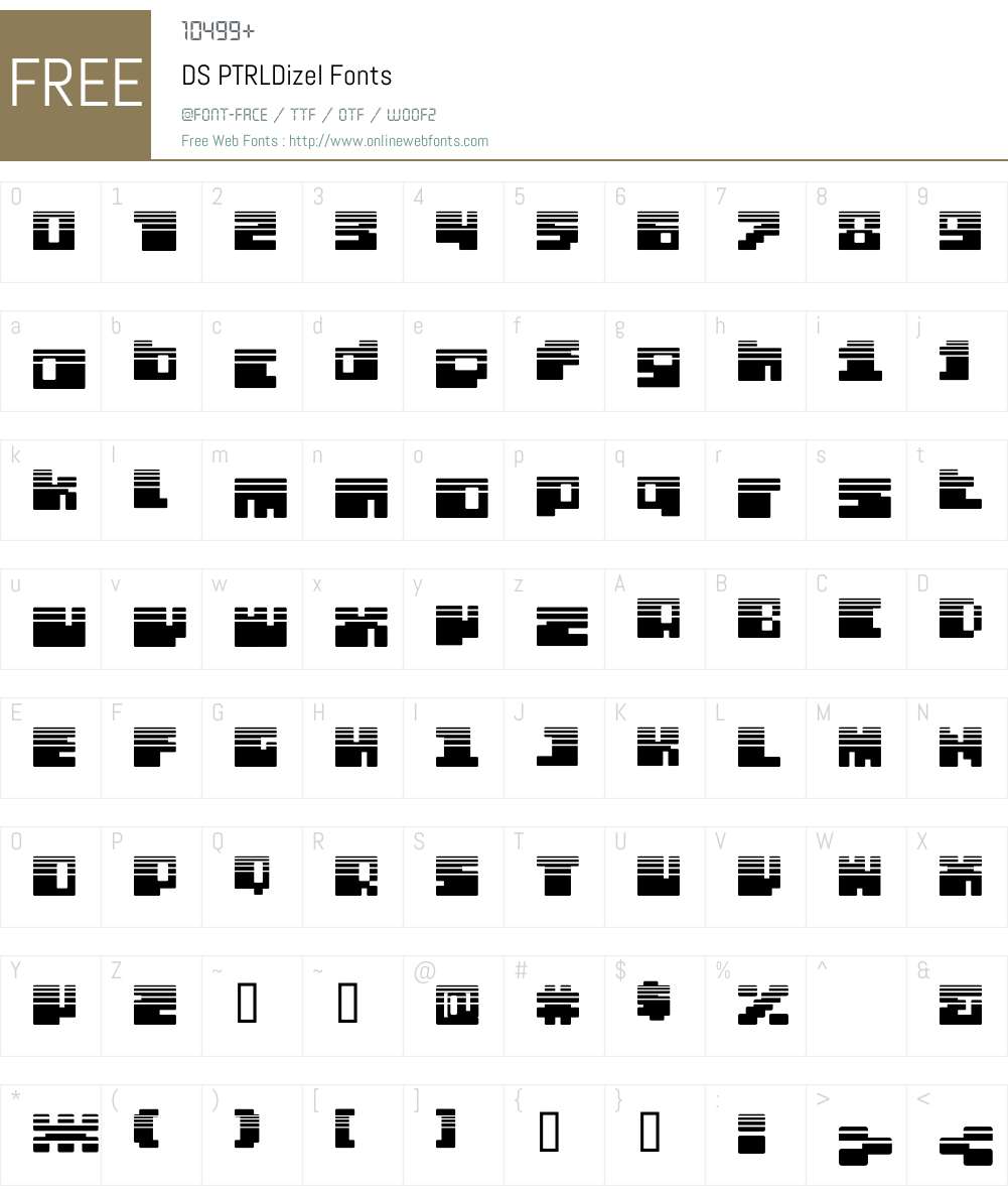 DS PTRLDizel Font Screenshots