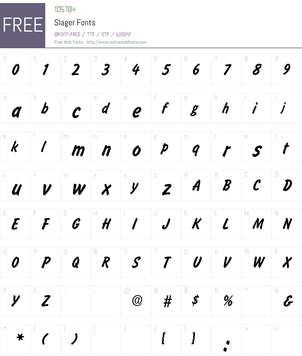 Slager Font Screenshots