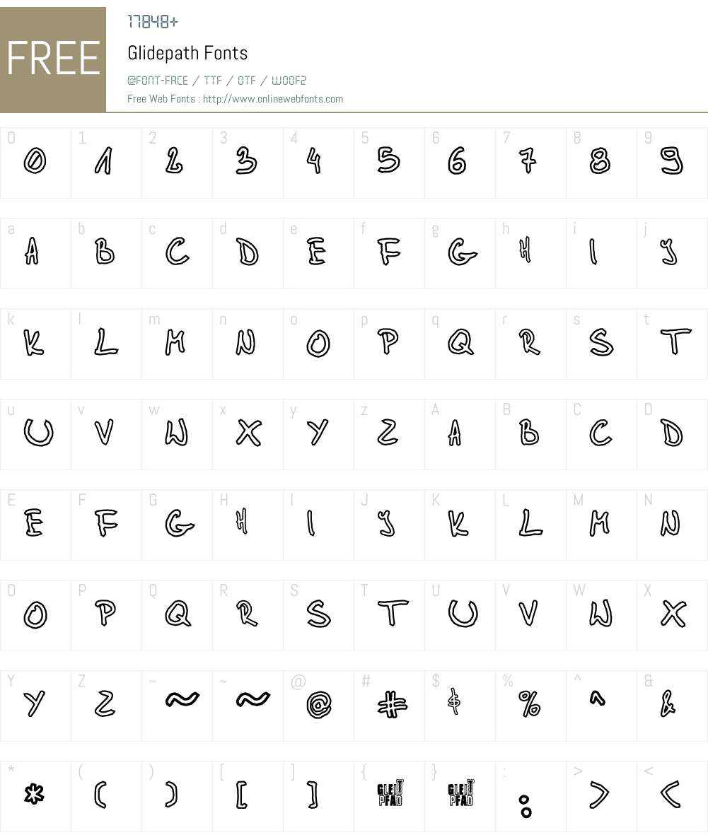 gLIDEPATh Font Screenshots