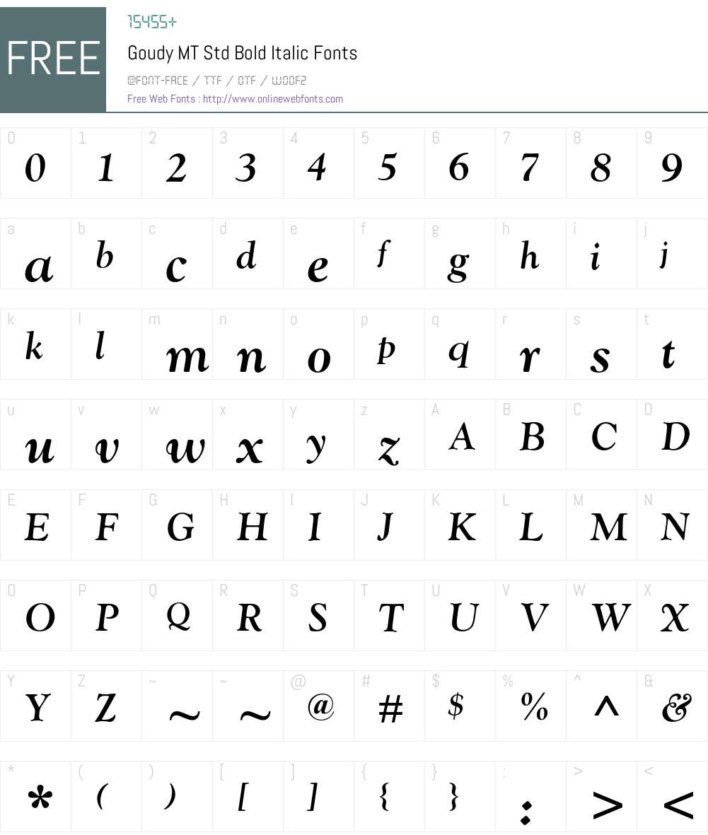 Goudy MT Std Font Screenshots