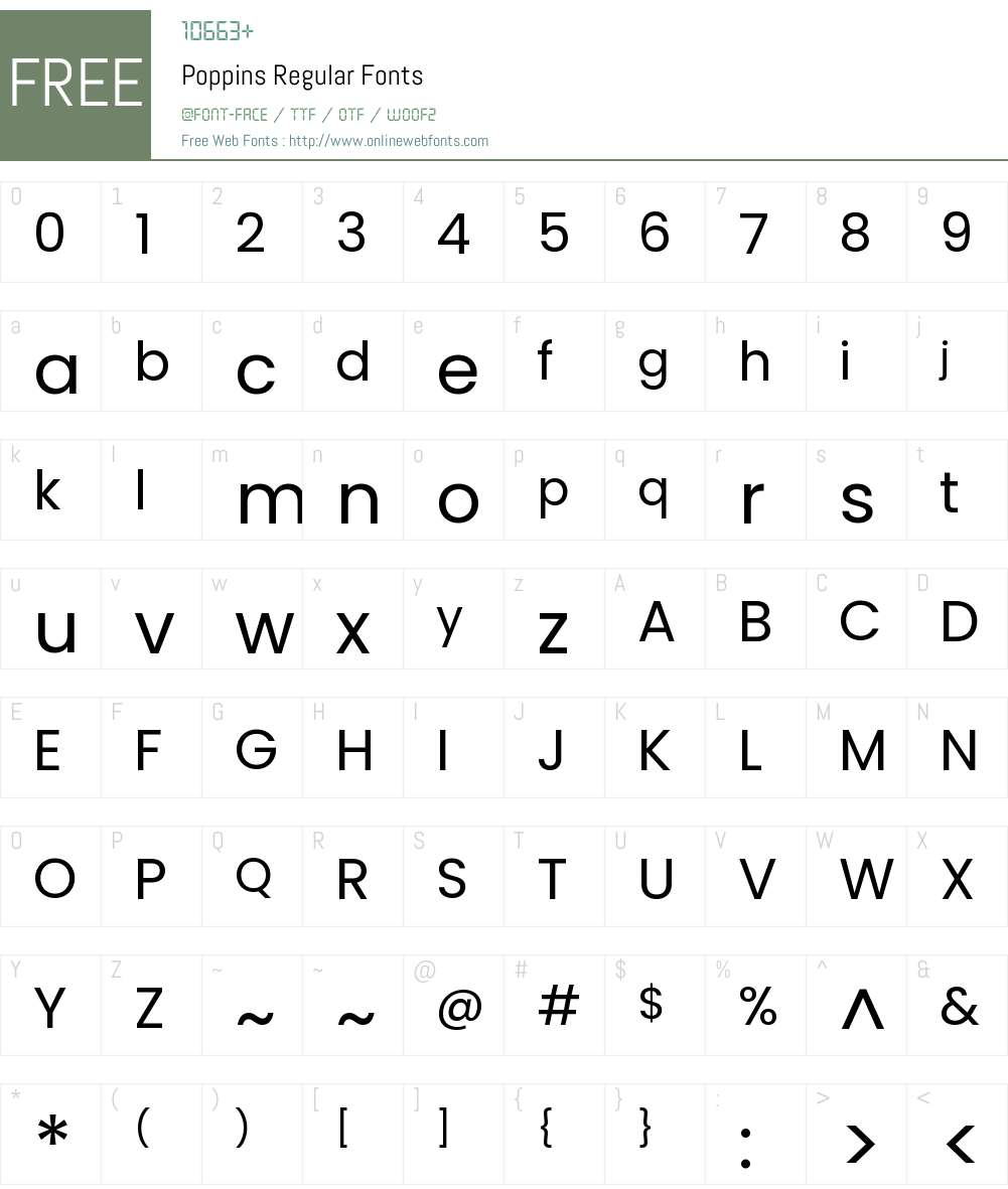 PoppinsRegular 4.004 Fonts Free Download - OnlineWebFonts.COM