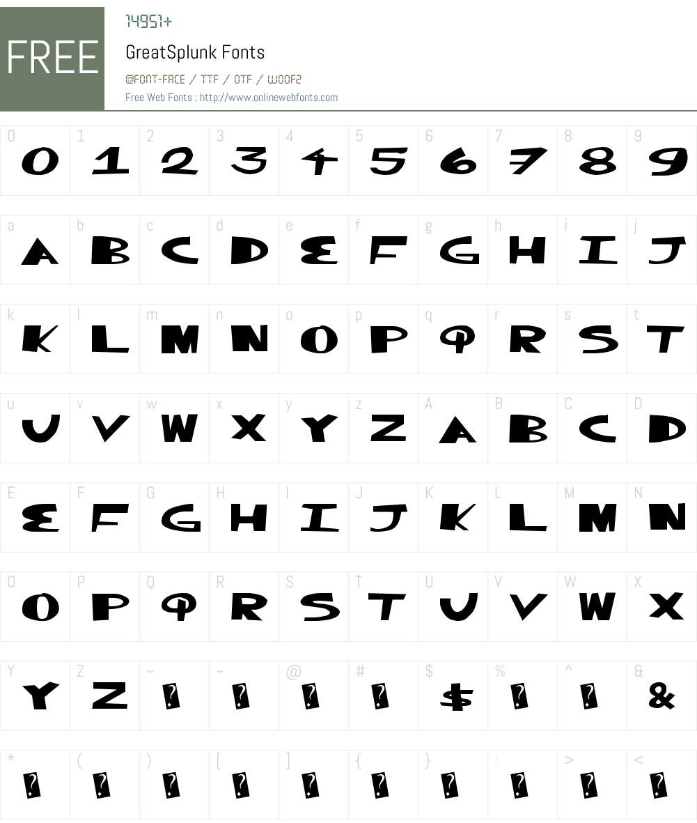 GreatSplunk Font Screenshots