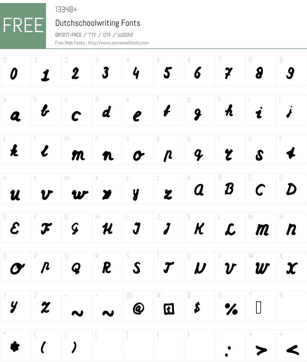 Dutchschoolwriting Font Screenshots