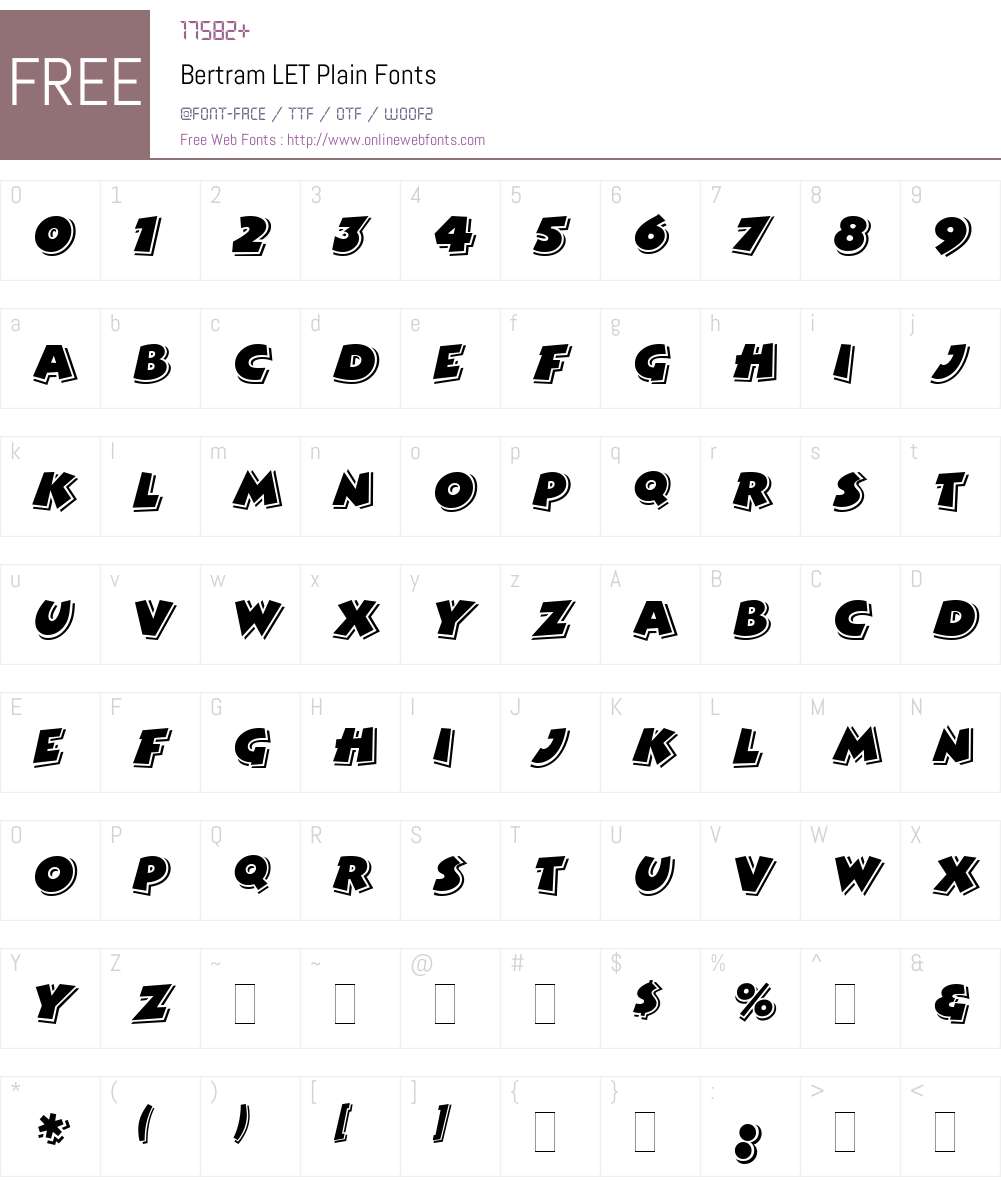 Bertram LET Font Screenshots