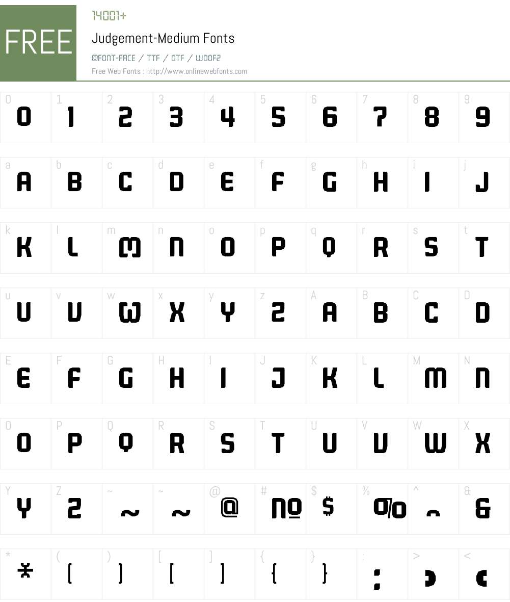 Judgement Font Screenshots
