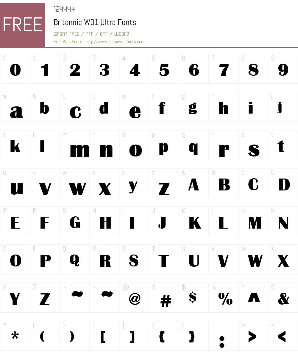 BritannicW01-Ultra Font Screenshots
