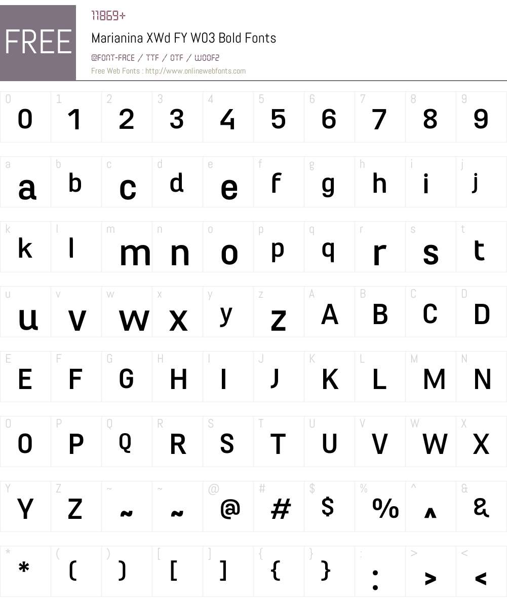 Marianina Extended FY Font Screenshots