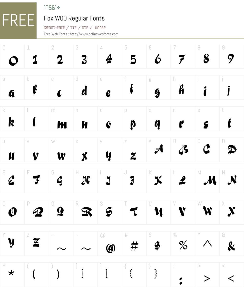 FoxW00-Regular Font Screenshots